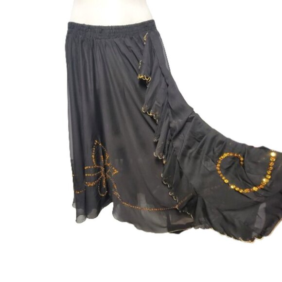 Black and Gold Sequin Skirt Party Skirt Christmas Party Wear -NEW - Picture 3 of 6